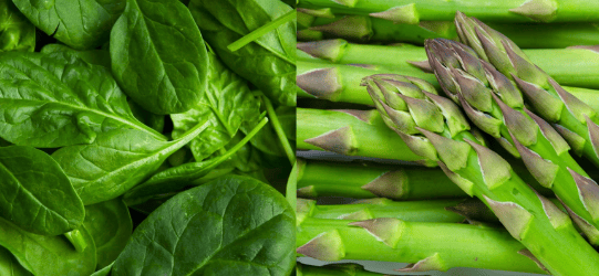 Asparagus vs. Spinach