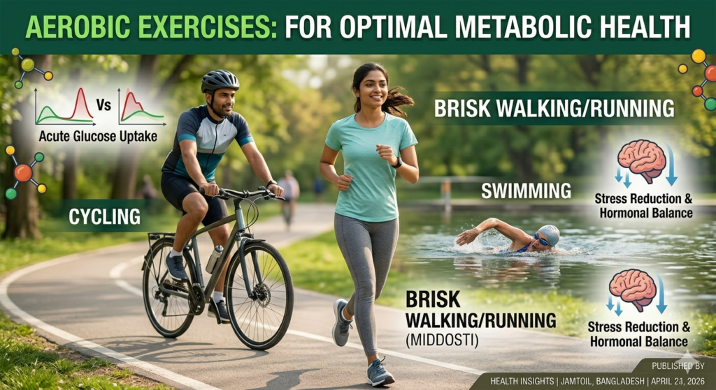 Illustration of a person walking briskly with a 10-minute timer, highlighting post-meal glucose clearance