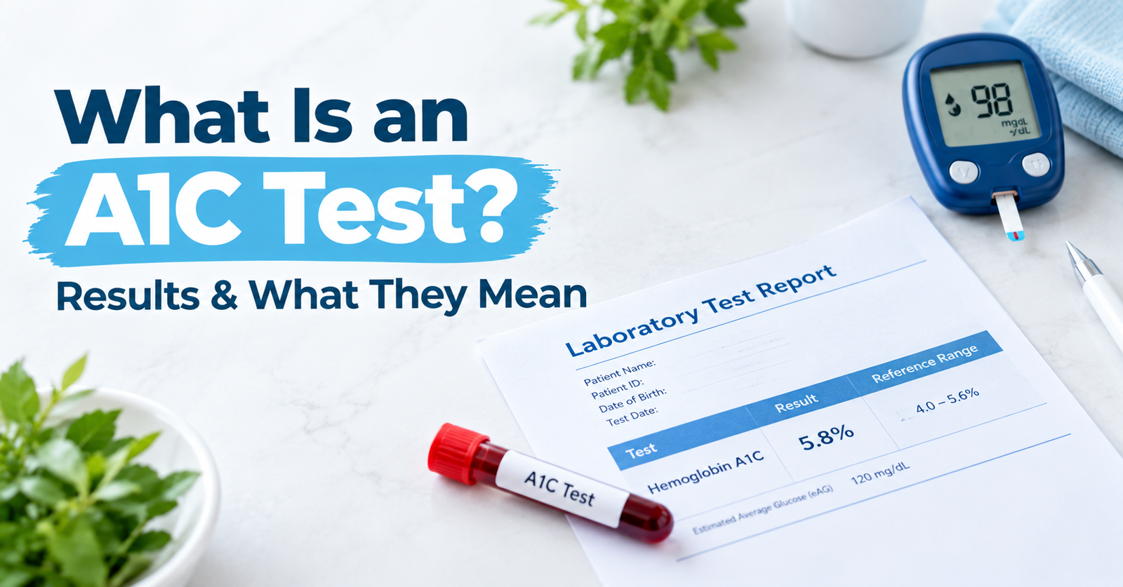 A1C blood test report showing how average blood sugar is measured