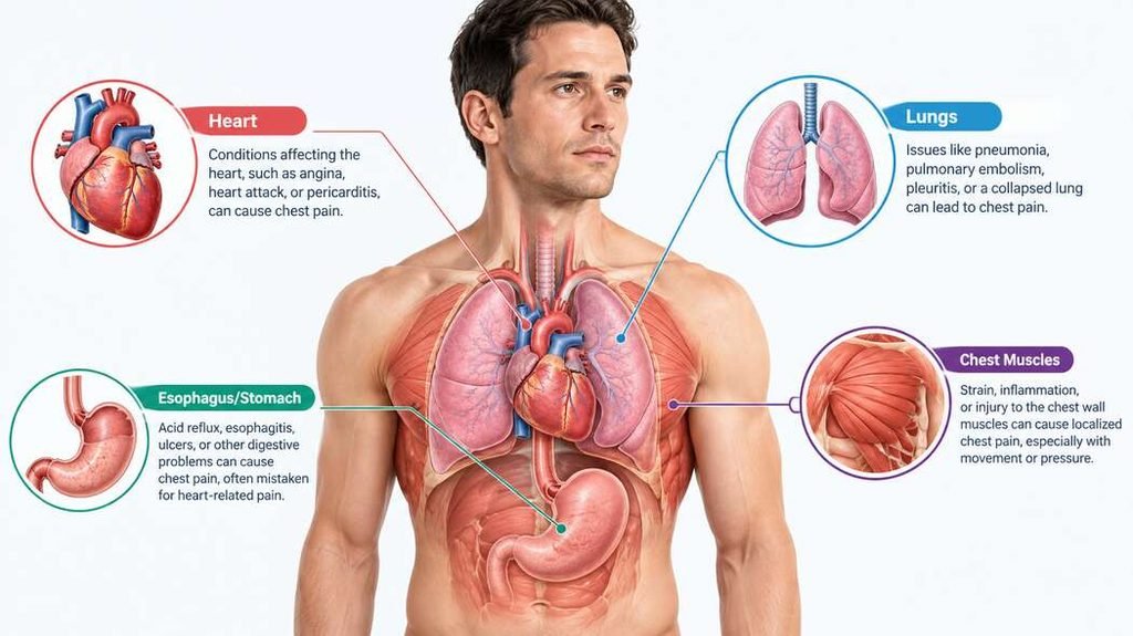 Chest Pain Anatomy Infographic