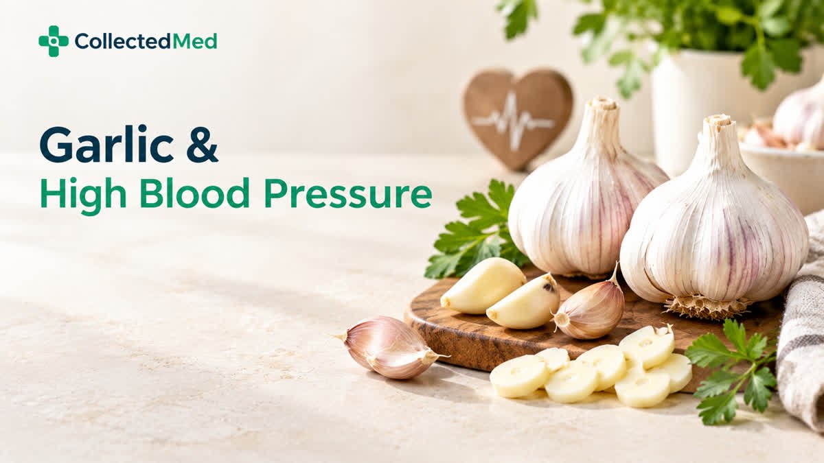 Fresh garlic bulbs and cloves illustrating the article about garlic and high blood pressure.