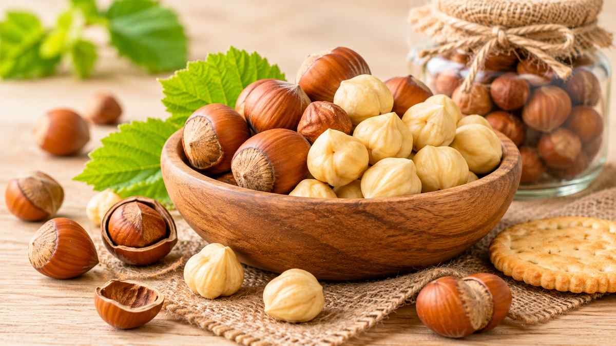 Whole and shelled hazelnuts in a bowl, highlighting their nutritional value and health benefits.