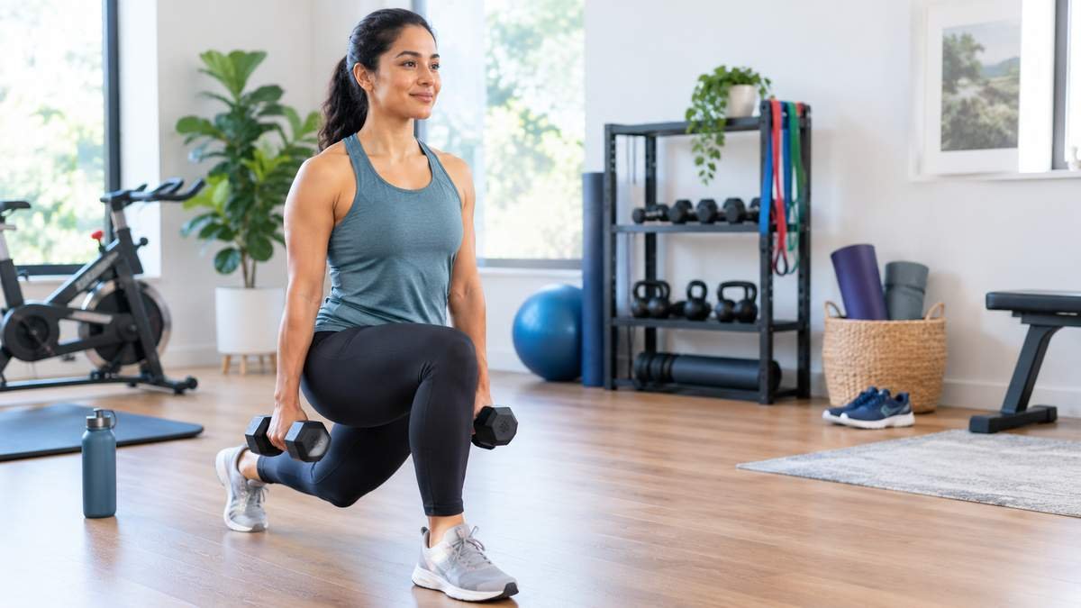 Adult exercising as part of a balanced weekly workout routine