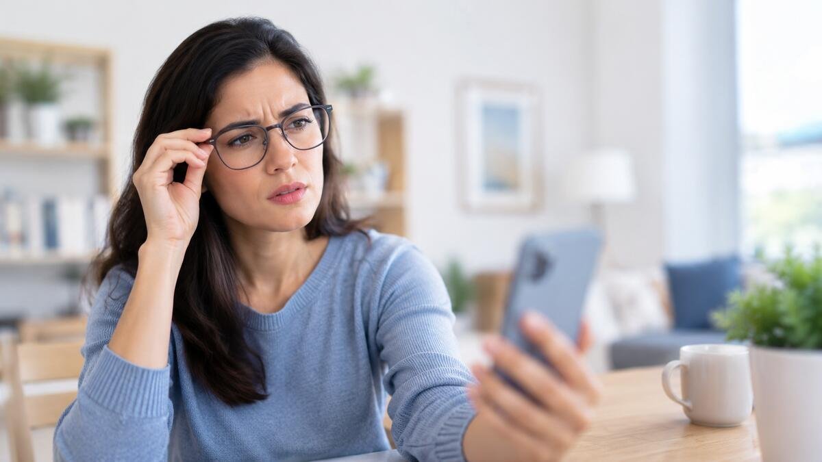 Adult experiencing sudden blurred vision and difficulty focusing
